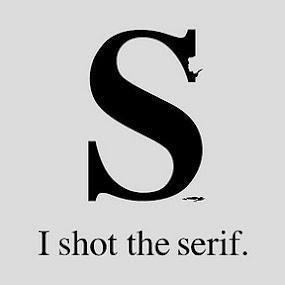 Explaining what a serif is.