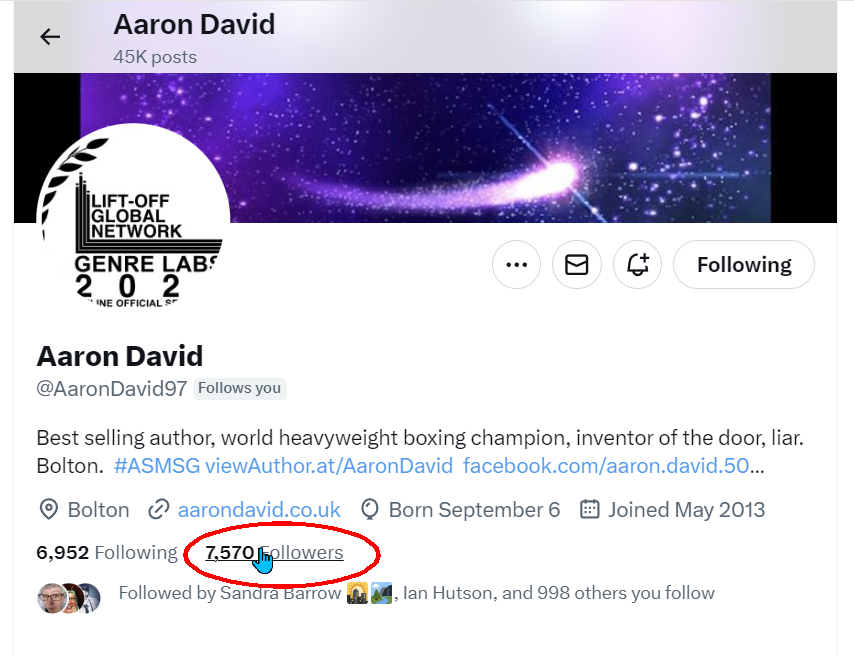 Aaron David's followers