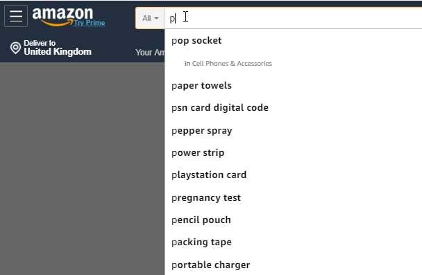 Amazon suggestions