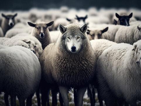 Wolf in sheep's clothing - Adobe stock image